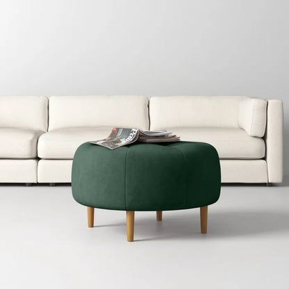 Foot Stool: 31.5'' Wide Velvet Tufted Round Cocktail Ottoman