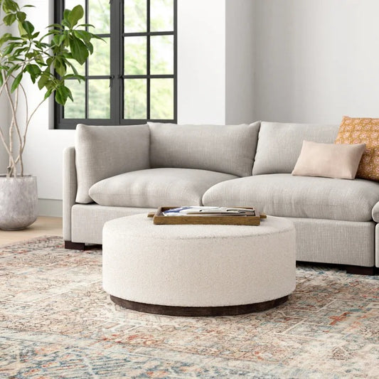 Foot Stool: 36'' Wide Round Cocktail Ottoman