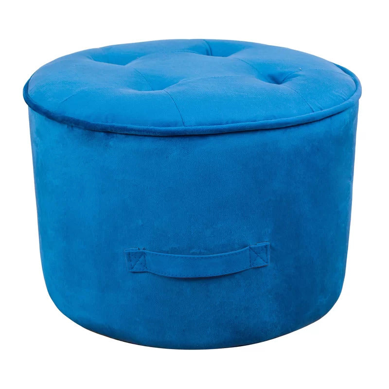 Foot Stool : Velvet Tufted Round Pouf Ottoman