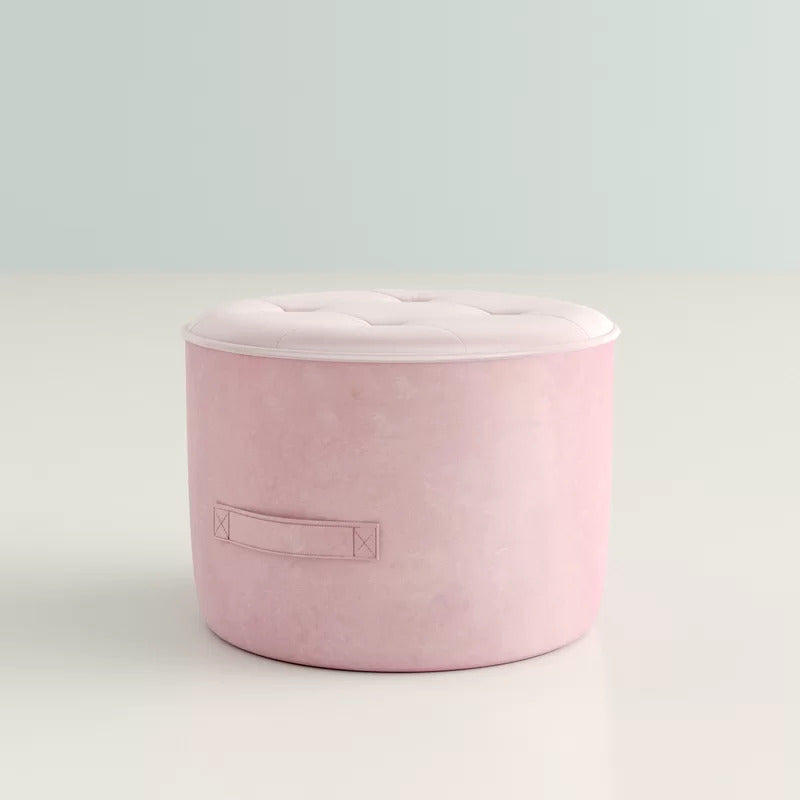 Foot Stool : Velvet Tufted Round Pouf Ottoman