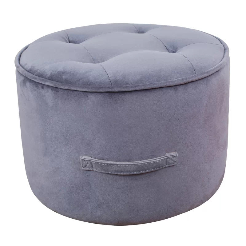Foot Stool : Velvet Tufted Round Pouf Ottoman