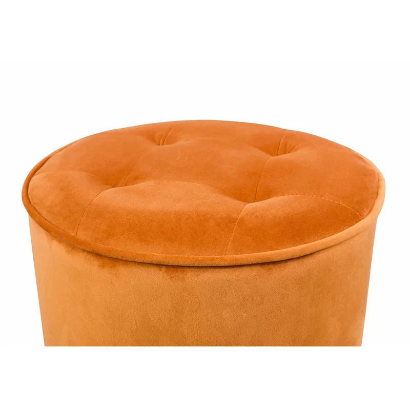 Foot Stool : Velvet Tufted Round Pouf Ottoman
