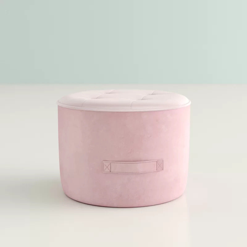 Foot Stool : Velvet Tufted Round Pouf Ottoman