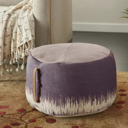 Foot Stool : Round Abstract Pouf Ottoman