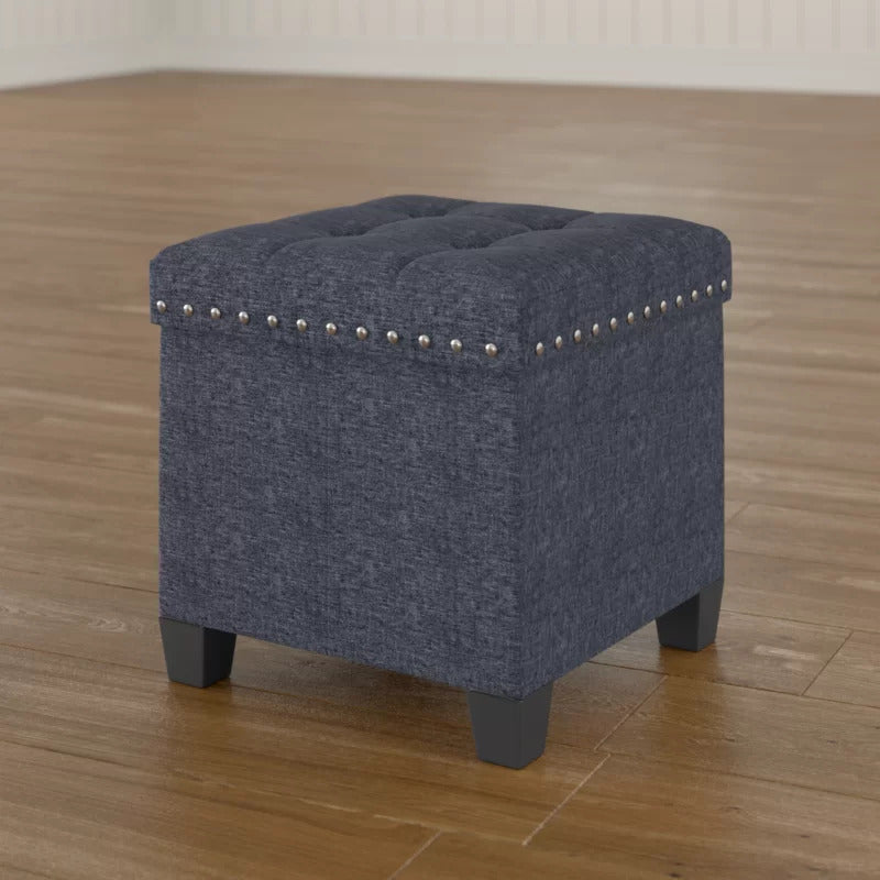 Foot Stool : Wide Tufted Square Ottoman with Storage