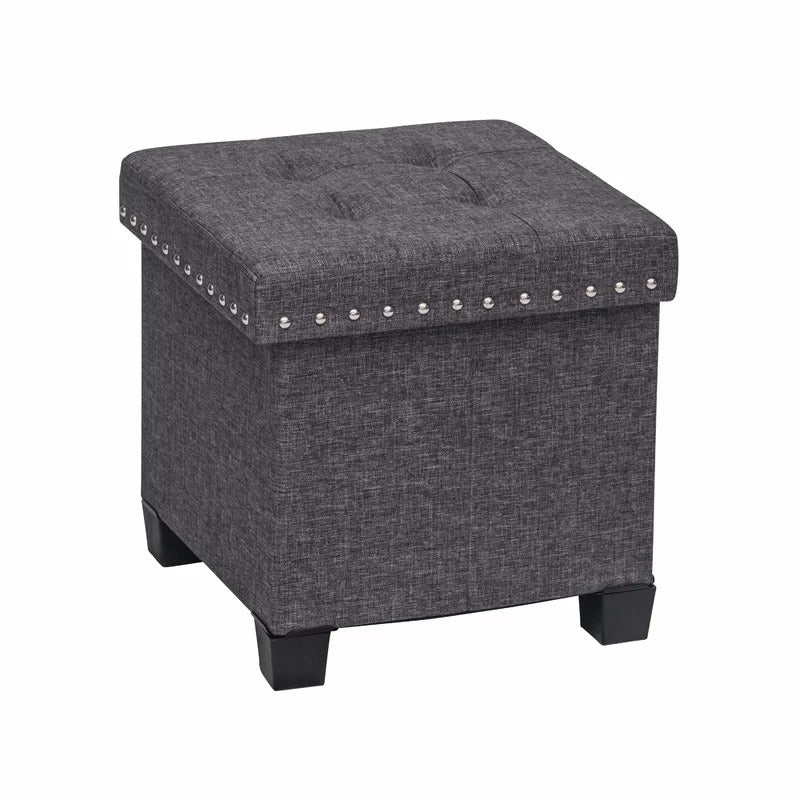 Foot Stool : Wide Tufted Square Ottoman with Storage