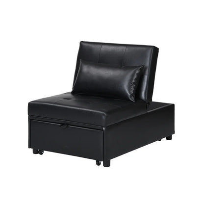 Futon: 26.8'' Wide Faux Leatherette Convertible Sofa