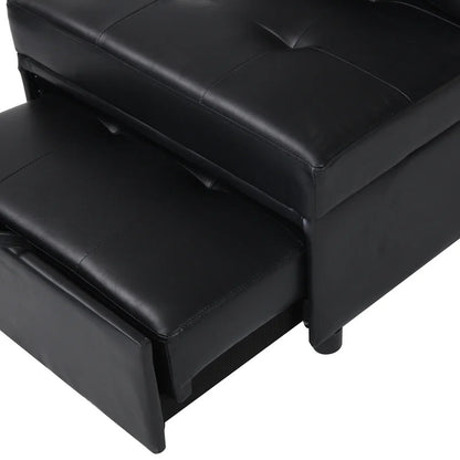Futon: 26.8'' Wide Faux Leatherette Convertible Sofa