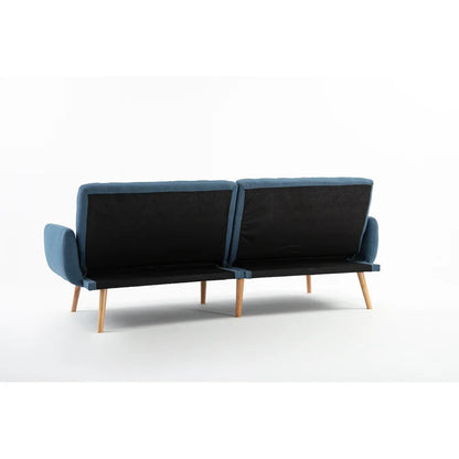 Futon: 43.5" Wide Linen Convertible Sofa