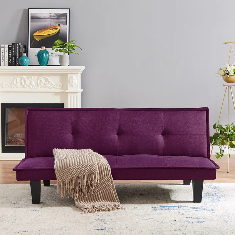 Futon: 64.57'' Wide Tufted Back Convertible Sofa