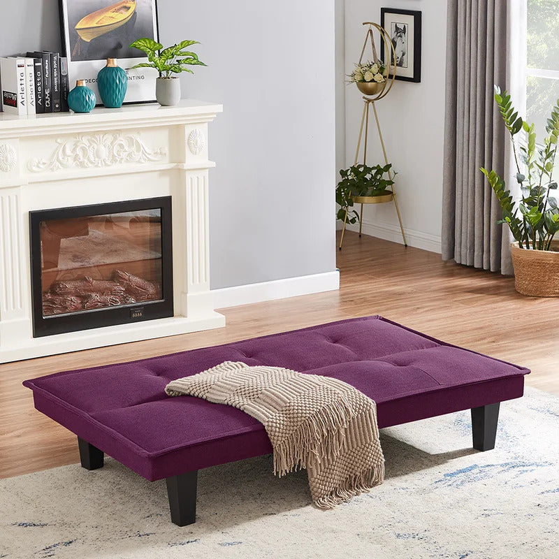 Futon: 64.57'' Wide Tufted Back Convertible Sofa