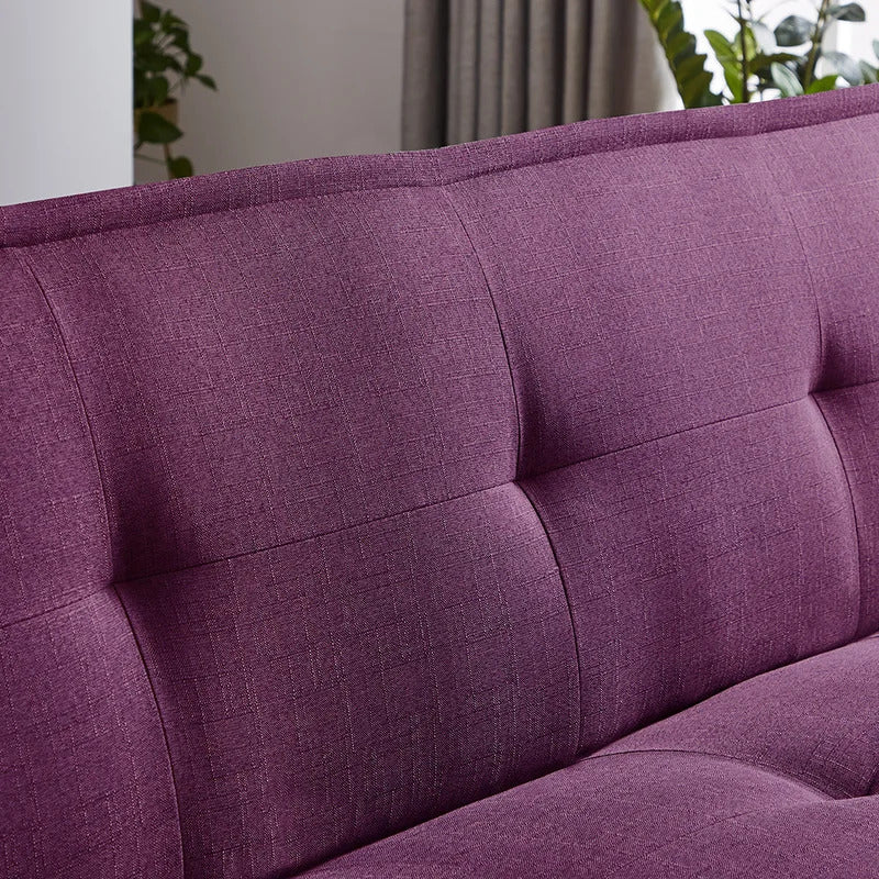 Futon: 64.57'' Wide Tufted Back Convertible Sofa