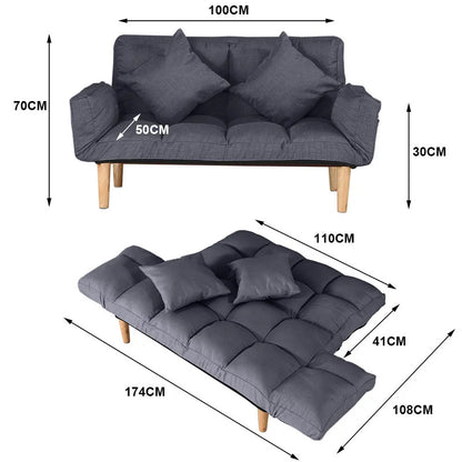 Futon: 68.5'' Wide  Back Sofa