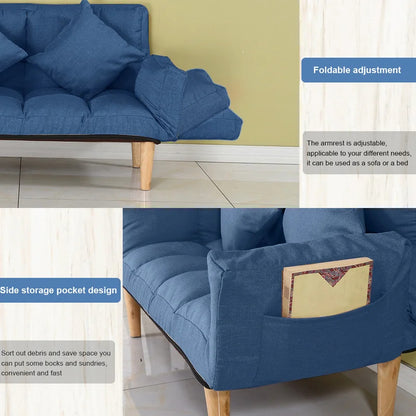 Futon: 68.5'' Wide  Back Sofa