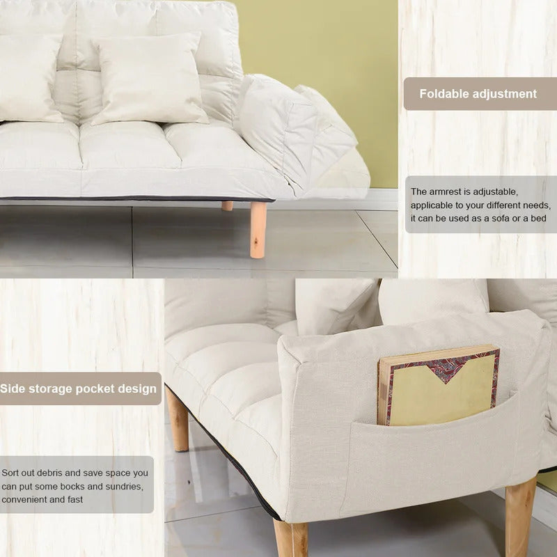 Futon: 68.5'' Wide  Back Sofa
