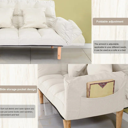 Futon: 68.5'' Wide  Back Sofa