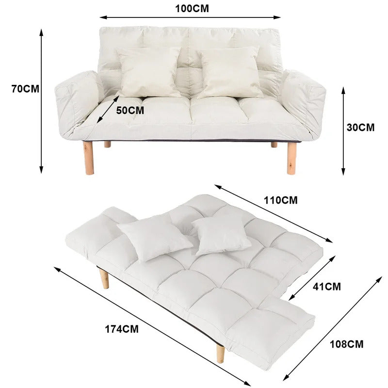 Futon: 68.5'' Wide  Back Sofa
