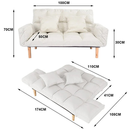 Futon: 68.5'' Wide  Back Sofa