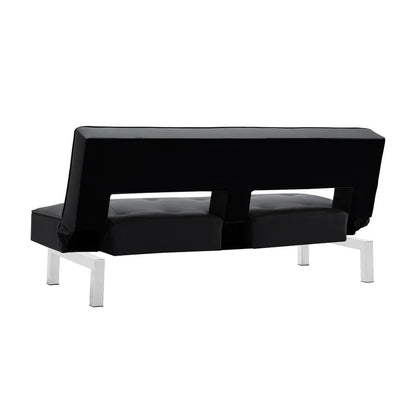 Futon: 68'' Wide Faux Leatherette Convertible Sofa