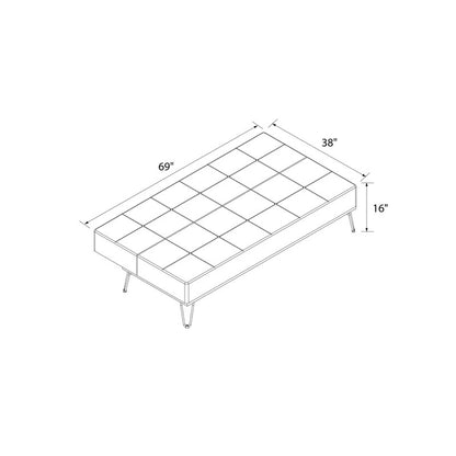 Futon: 69'' Wide Velvet  Convertible Sofa