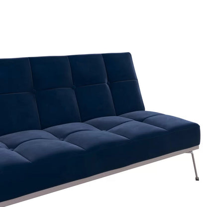 Futon: 69'' Wide Velvet  Convertible Sofa