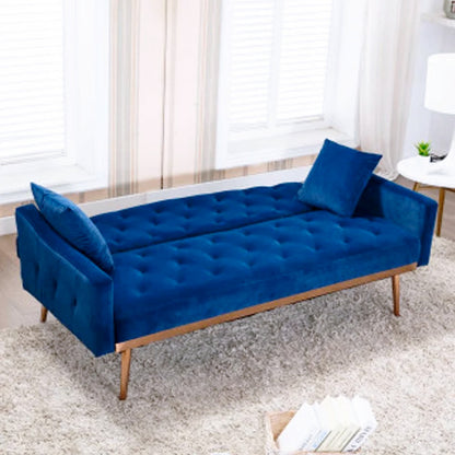 Futon: 70'' Velvet Square Arm Sleeper Sofa