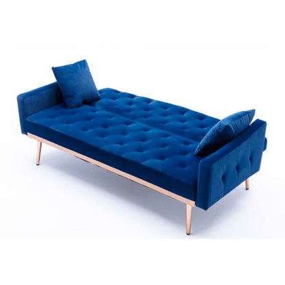 Futon: 70'' Velvet Square Arm Sleeper Sofa