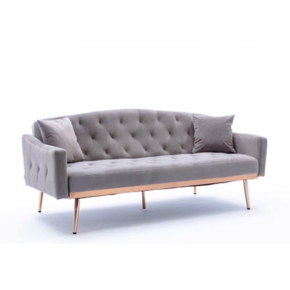Futon: 70'' Velvet Square Arm Sleeper Sofa