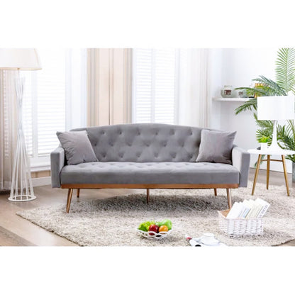 Futon: 70'' Velvet Square Arm Sleeper Sofa