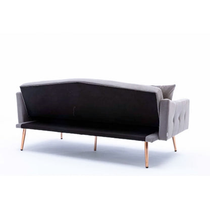 Futon: 70'' Velvet Square Arm Sleeper Sofa