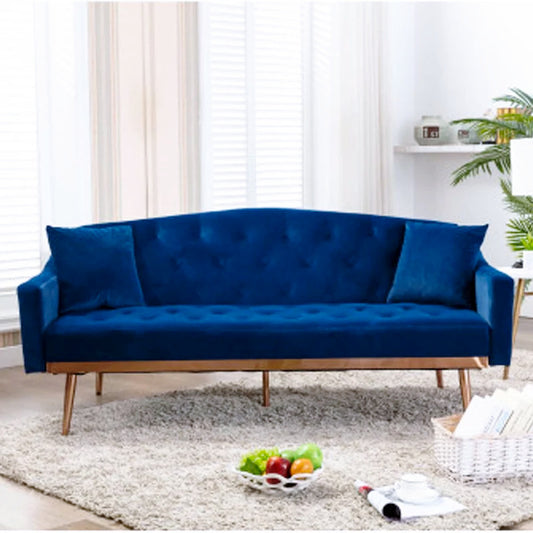 Futon: 70'' Velvet Square Arm Sleeper Sofa