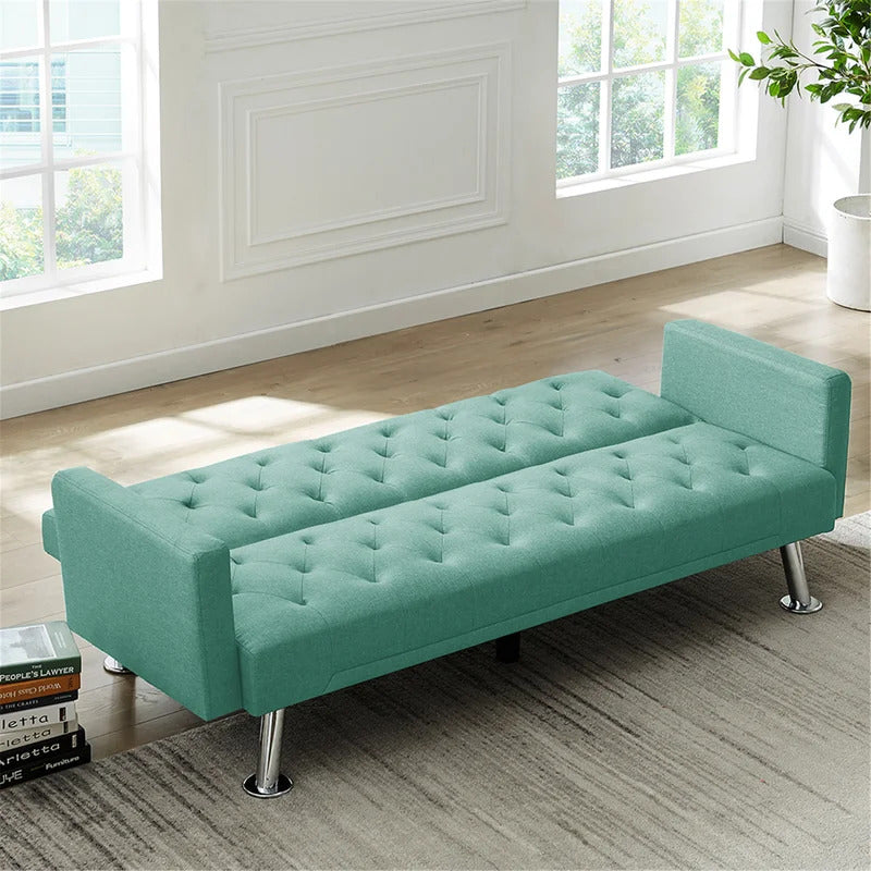 Futon: 72.83'' Wide Tufted Back Convertible Sofa