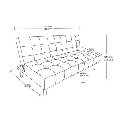 Futon: 75.5'' Armless Sofa