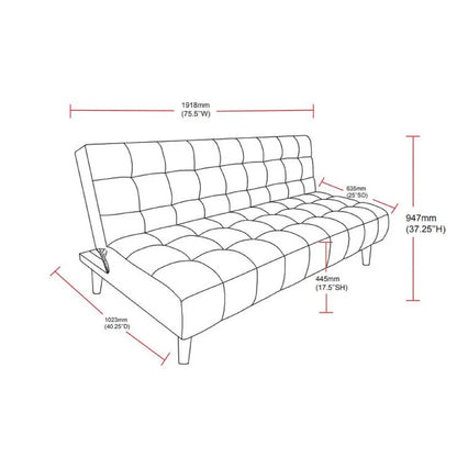 Futon: 75.5'' Armless Sofa