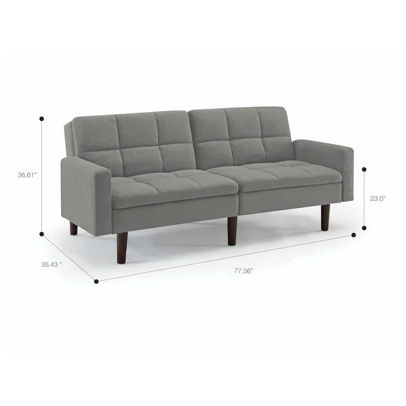 Futon: 77.56'' Square Arm Sofa
