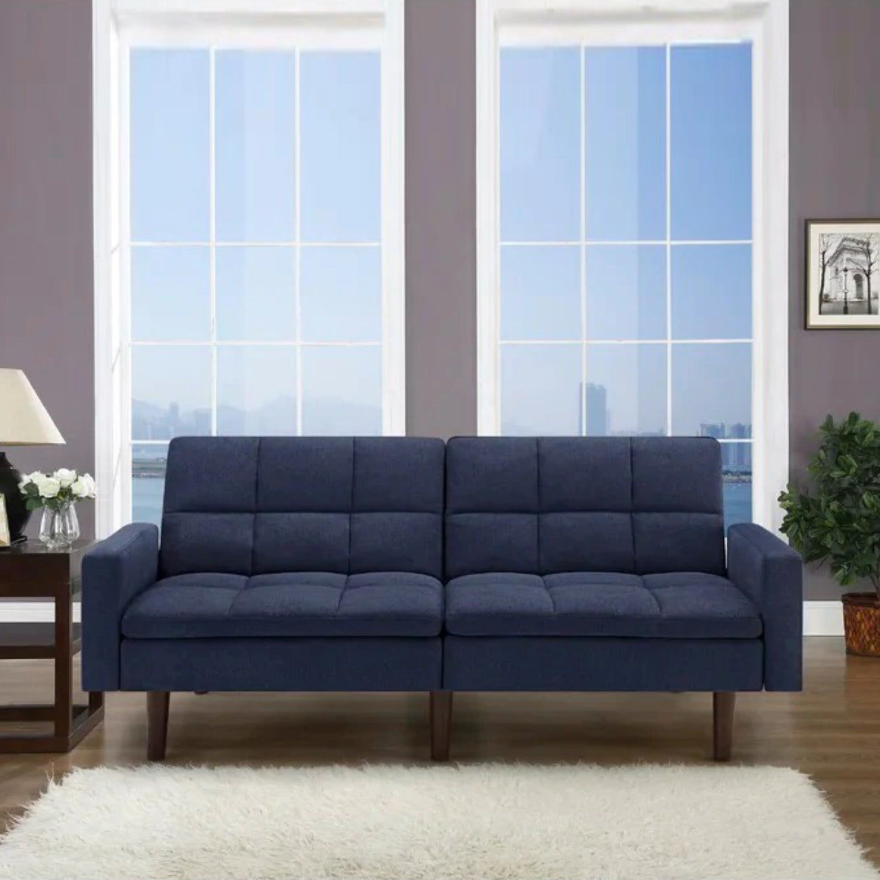 Futon 77.56'' Square Arm Sofa