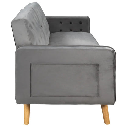 Futon: 81.5'' Wide Faux Leatherette Convertible Sofa with Storage