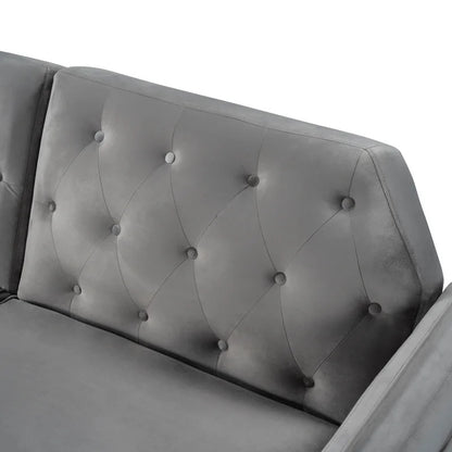 Futon: 81.5'' Wide Faux Leatherette Convertible Sofa with Storage
