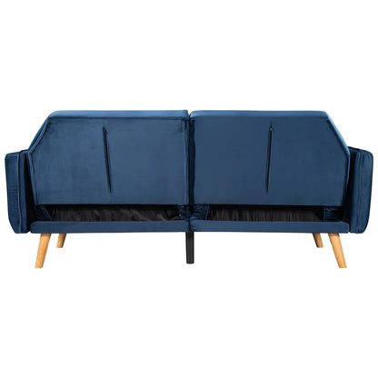 Futon: 81.5'' Wide Faux Leatherette Convertible Sofa with Storage