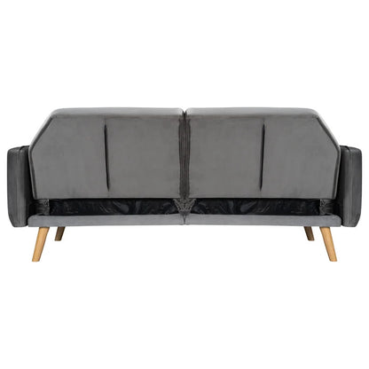 Futon: 81.5'' Wide Faux Leatherette Convertible Sofa with Storage