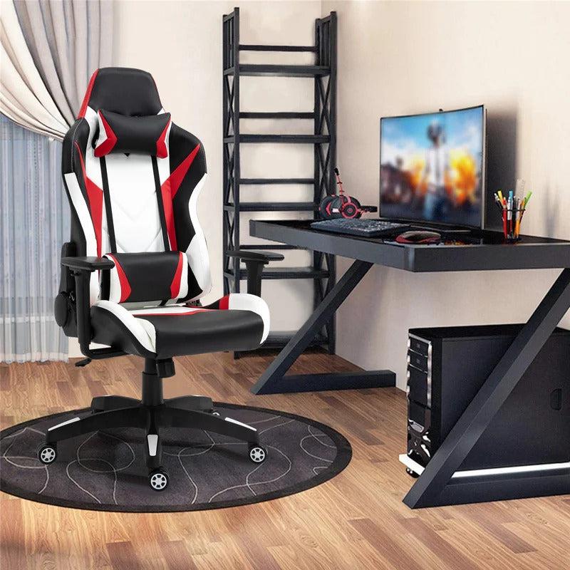 Gaming Chair: Adjustable Reclining  Faux Leatherette  Racing Game Chair