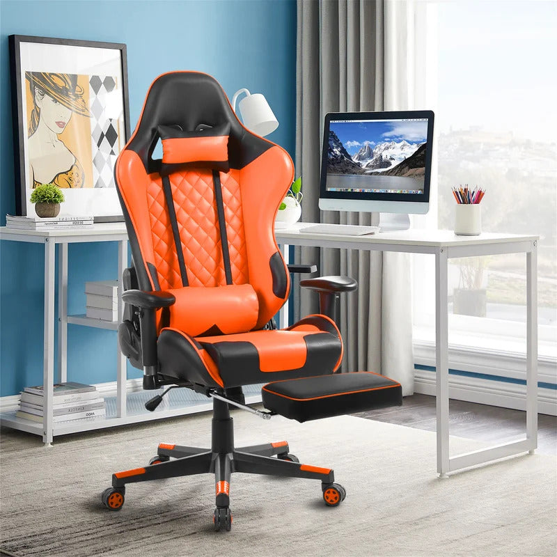 Gaming Chair: Adjustable Reclining PC & Racing Game Chair with Footrest