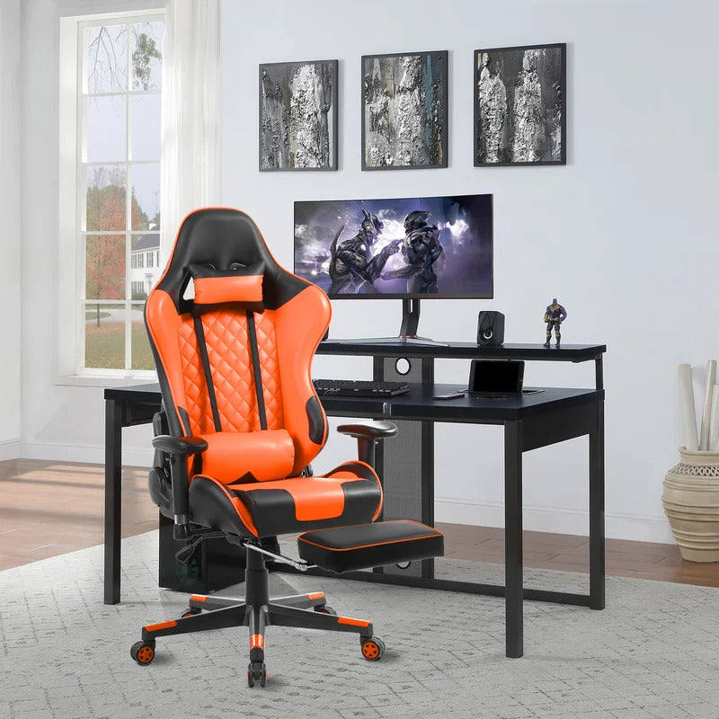 Gaming Chair: Adjustable Reclining PC & Racing Game Chair with Footrest