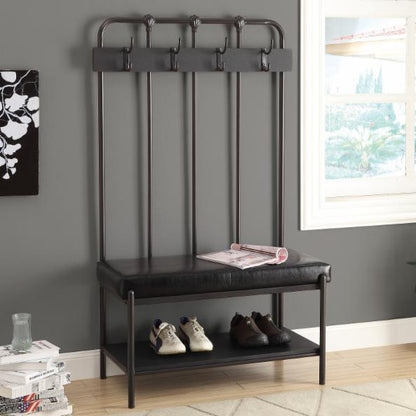 Hall Trees: 60H in. Metal Hall Entry Bench