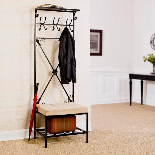 Hall Trees: Entryway Storage Rack Hall Tree