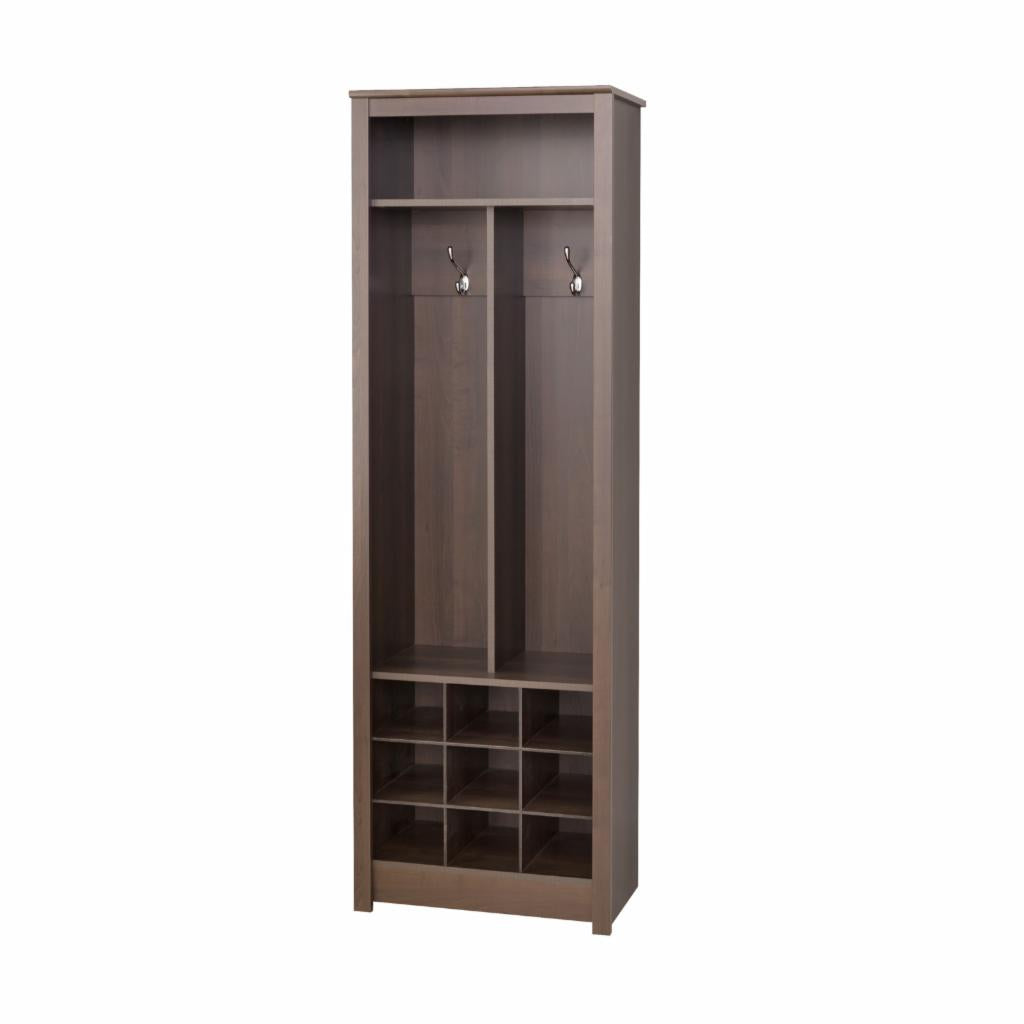Hall Trees: Espresso Entryway Organizer with Shoe Storage