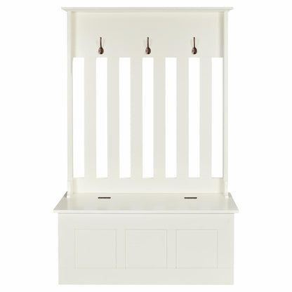 Hall Trees: White Entryway Hall Tree