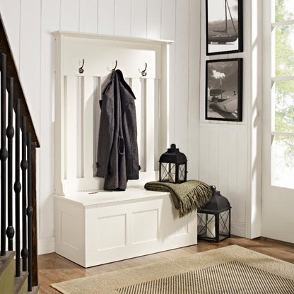 Hall Trees: White Entryway Hall Tree
