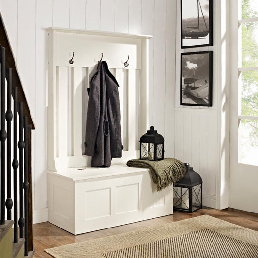 Hall Trees: White Entryway Hall Tree
