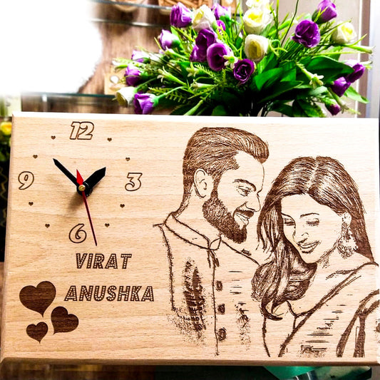 Home Decor : Virushka Photo Wooden Clock